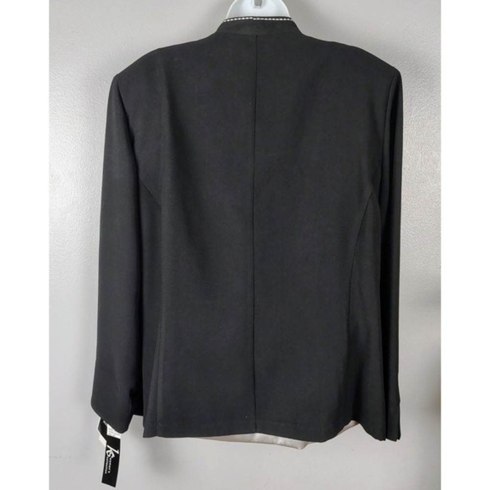 Black Silver Embroidered Jacket Top Set NWT 20W wedding office church elegant - Picture 4 of 11